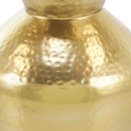 13" Gold Hammered Texture Metal Vase